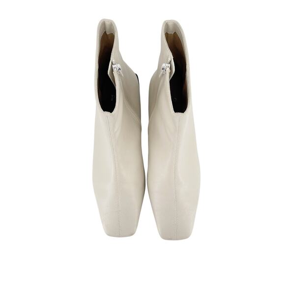 Linea PAOLO Rad Ivory Ankle Boot Square Toe Low Heel Womens Size 8.5 Winter Fit - Picture 6 of 8